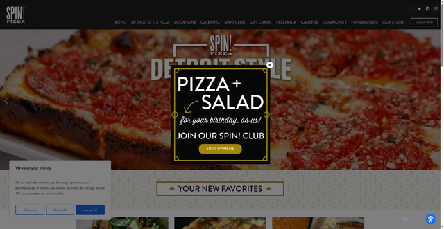 Security scan screenshot of https://www.spinpizza.com/