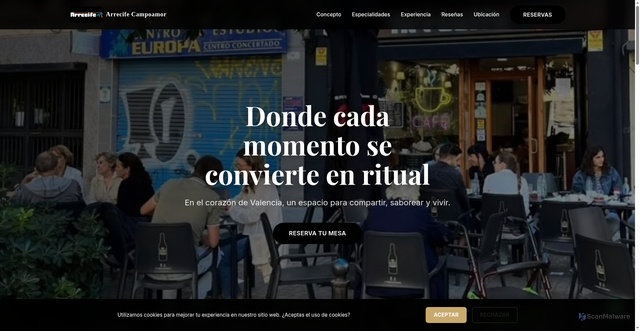 Security scan screenshot of https://arrecifecampoamor-vznkpfkyv8.edgeone.app/
