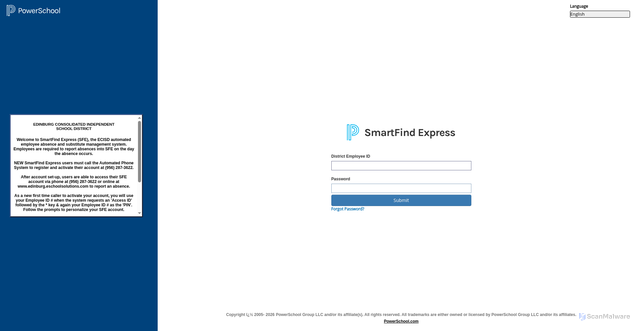 Security scan screenshot of https://edinburg.eschoolsolutions.com
