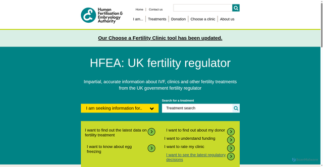 Security scan screenshot of https://www.hfea.gov.uk/