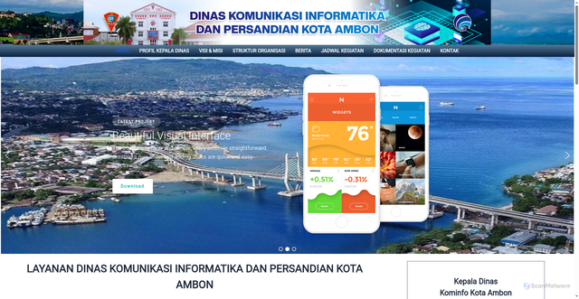 Security scan screenshot of https://kominfo.ambon.go.id/