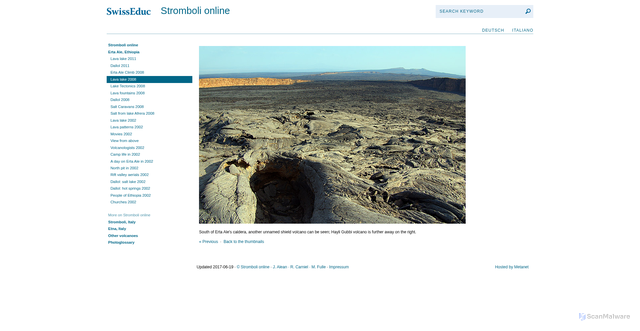 Security scan screenshot of https://www.swisseduc.ch/stromboli/perm/erta/lava-lake-2008-en.html?id=11