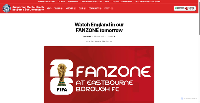 Security scan screenshot of https://ebfc.co.uk/2026/06/watch-england-in-our-fanzone-tomorrow-2/