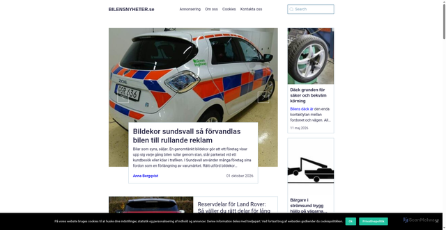 Security scan screenshot of https://bilensnyheter.se