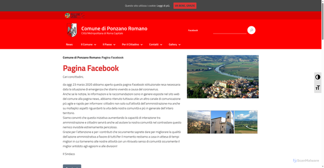 Security scan screenshot of https://www.comune.ponzanoromano.rm.it/