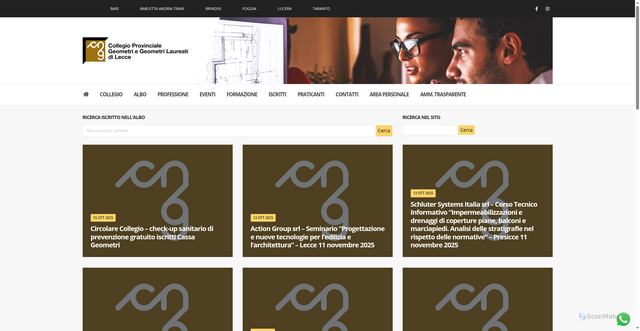 Security scan screenshot of https://www.collegiogeometrilecce.it/