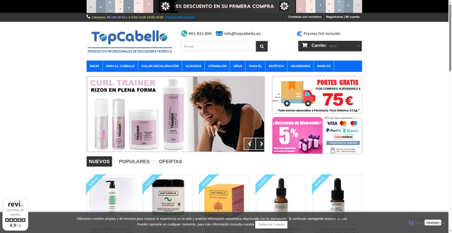 Security scan screenshot of https://www.topcabello.es