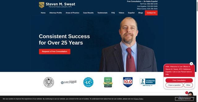 Security scan screenshot of https://www.victimslawyer.com/