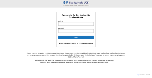 Security scan screenshot of https://medicarepartdportal.com