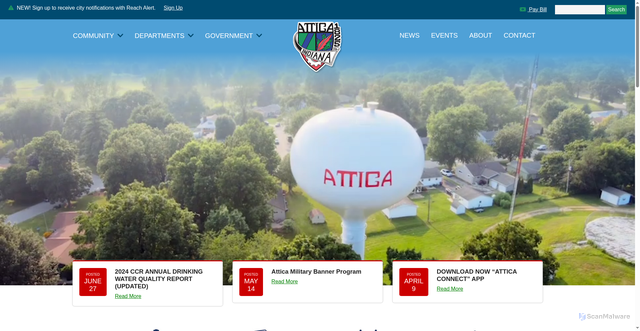 Security scan screenshot of https://attica-in.gov/