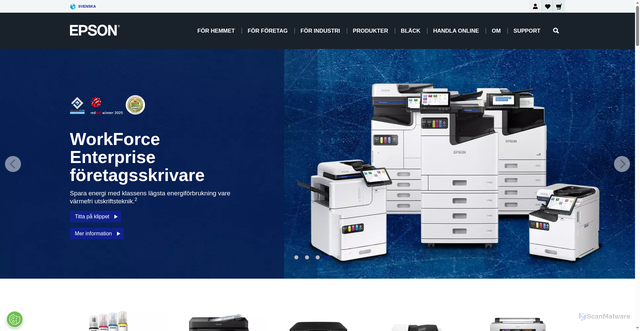 Security scan screenshot of https://epson.se