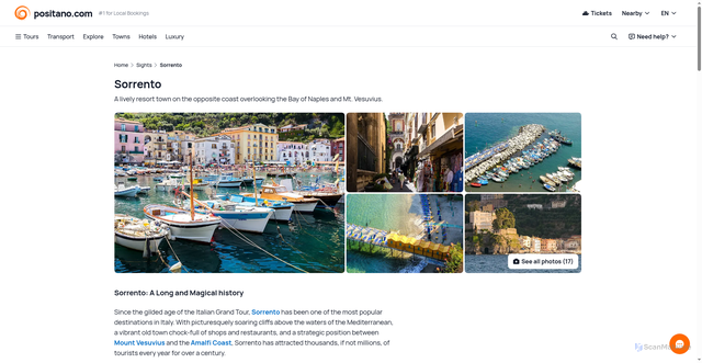 Security scan screenshot of https://www.positano.com/en/e/sorrento