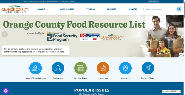 Security scan screenshot of https://orangecountync.gov/