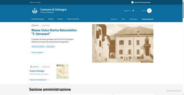 Security scan screenshot of https://www.comune.valnegra.bg.it/home/index.html