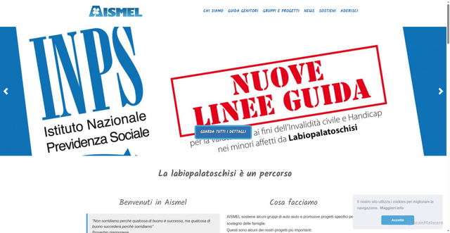 Security scan screenshot of https://www.aismel-labiopalatoschisi.it/
