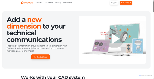 Security scan screenshot of https://cadasio.com