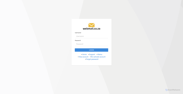 Security scan screenshot of https://app.webmail.co.za/?_task=mail