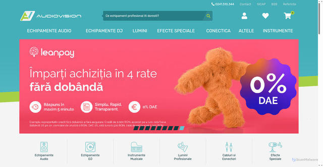 Security scan screenshot of https://www.audiovision.ro