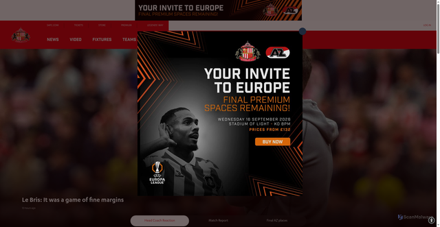 Security scan screenshot of https://www.safc.com
