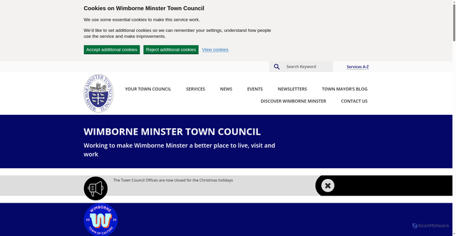 Security scan screenshot of https://www.wimborne.gov.uk/