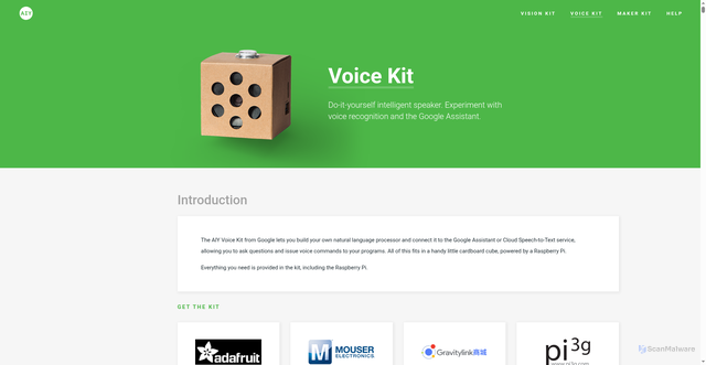 Security scan screenshot of https://aiyprojects.withgoogle.com/voice/