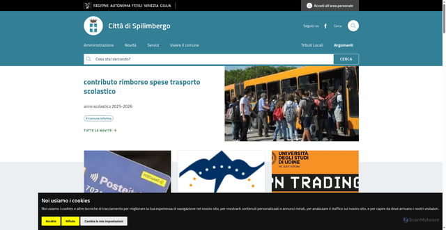 Security scan screenshot of https://www.comune.spilimbergo.pn.it/