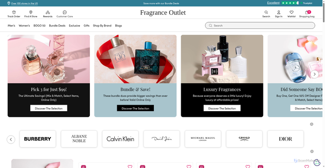 Security scan screenshot of https://fragranceoutlet.com