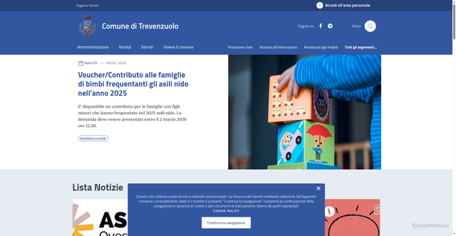 Security scan screenshot of https://www.comune.trevenzuolo.vr.it/