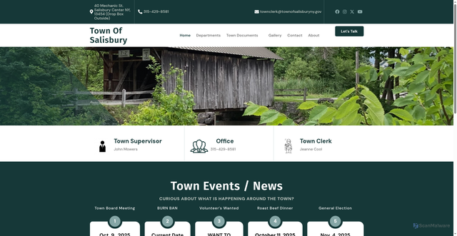 Security scan screenshot of https://townofsalisburyny.gov/