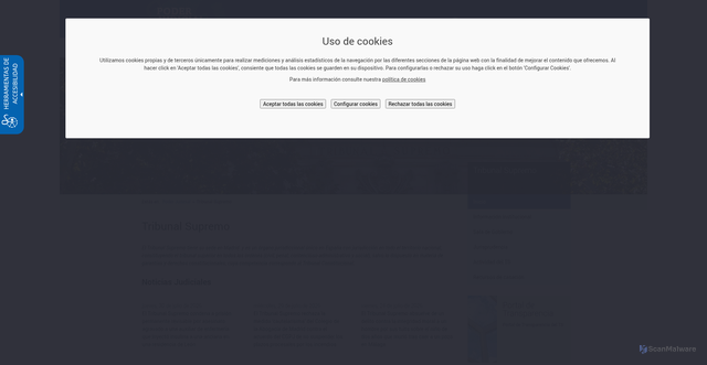 Security scan screenshot of https://www.poderjudicial.es/cgpj/es/Poder-Judicial/Tribunal-Supremo/