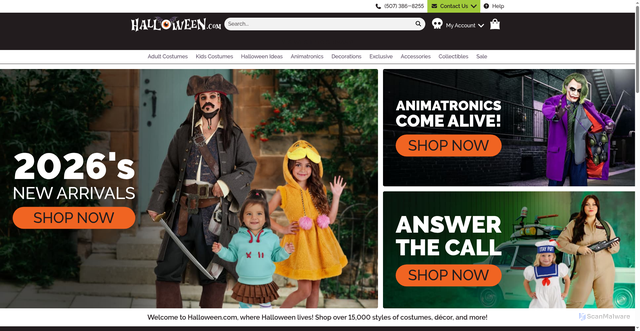 Security scan screenshot of https://halloween.com