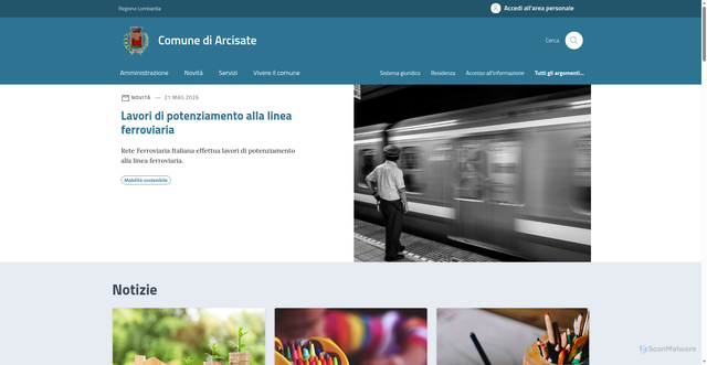 Security scan screenshot of https://www.comunearcisate.va.it
