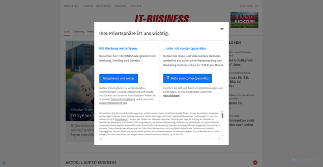 Security scan screenshot of https://it-business.de