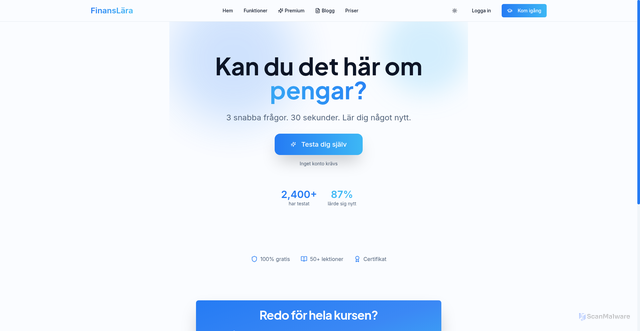 Security scan screenshot of https://finanslara.se