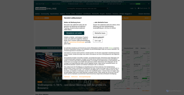Security scan screenshot of https://assets.wallstreet-online.de