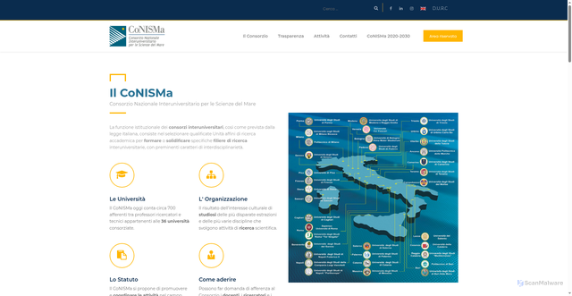 Security scan screenshot of https://www.conisma.it/it/