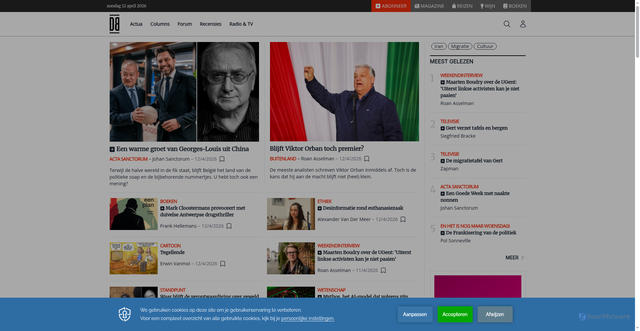 Security scan screenshot of https://doorbraak.be