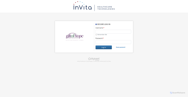Security scan screenshot of https://goh.itransplant.net