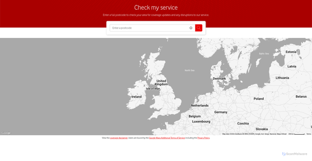 Security scan screenshot of https://maps.vodafone.co.uk