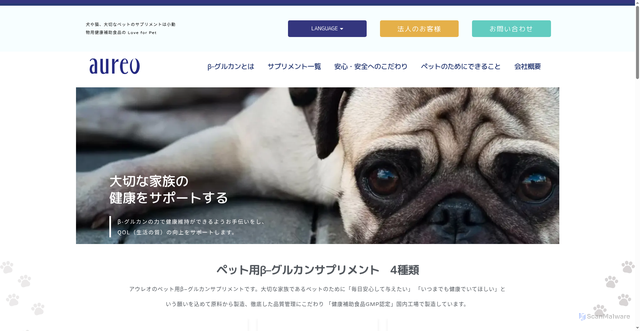 Security scan screenshot of https://aureoforpet.com
