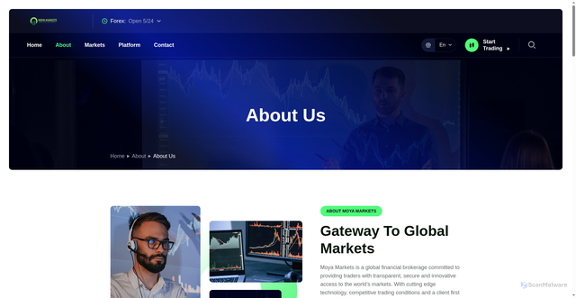 Security scan screenshot of https://moyacapitalmarkets.com/about.html