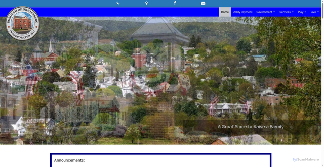 Security scan screenshot of https://orwigsburg.gov/
