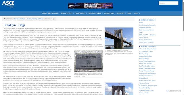 Security scan screenshot of https://www.ascemetsection.org/committees/history-and-heritage/landmarks/brooklyn-bridge