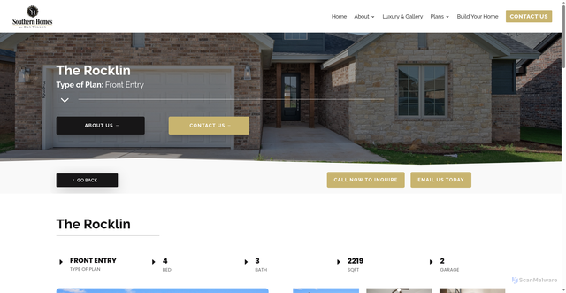 Security scan screenshot of https://southernhomes-update-dev-919222.emwdev.com/planinaction/the-rocklin/