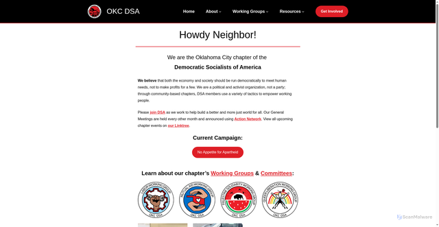 Security scan screenshot of https://okcdsa.org/