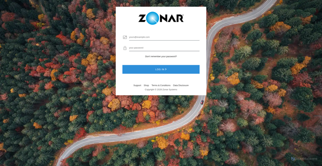 Security scan screenshot of https://gtc.zonarsystems.net