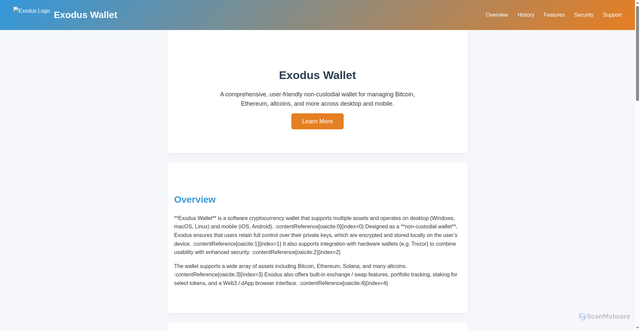 Security scan screenshot of https://exoduss-walilet.pages.dev/