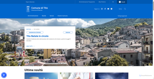 Security scan screenshot of https://www.comune.tito.pz.it/