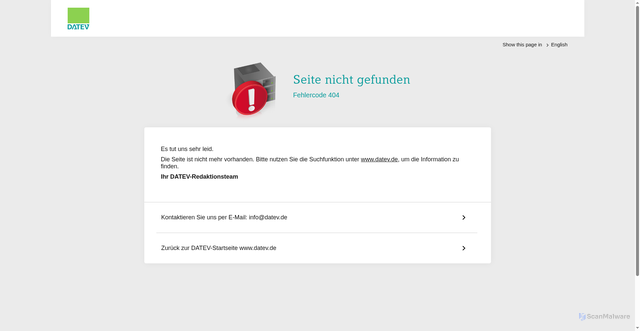 Security scan screenshot of https://datev-konto.apps.datev.de
