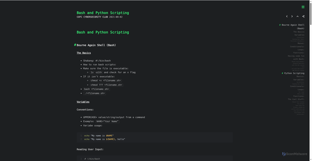 Security scan screenshot of http://cofcsecurity.barehost.tech/2021-fall-scripting2021/